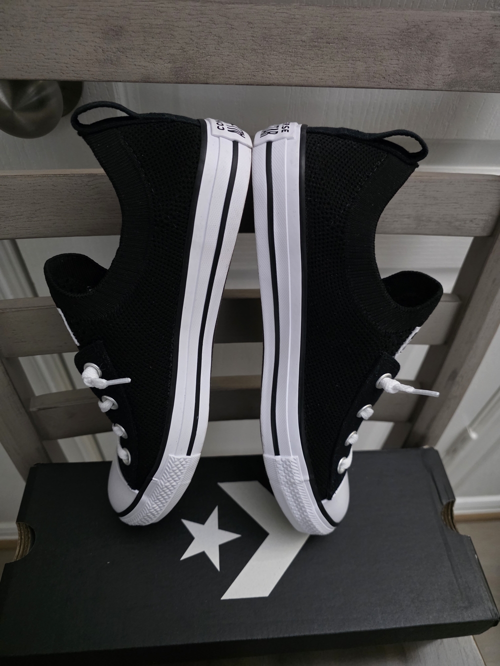Converse Black and White Low Top Sneakers - Picture 5 of 8